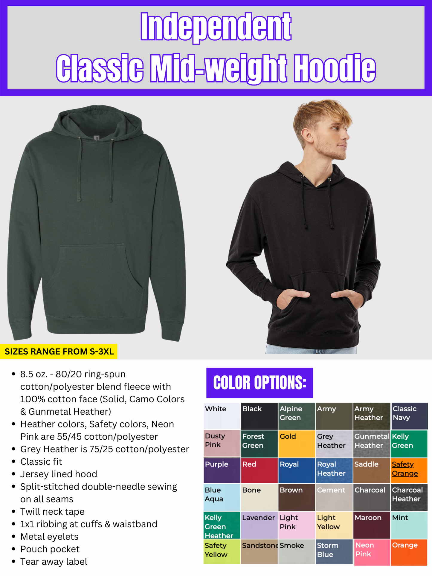 Screen Printed Hoodies - BRNDURNAME