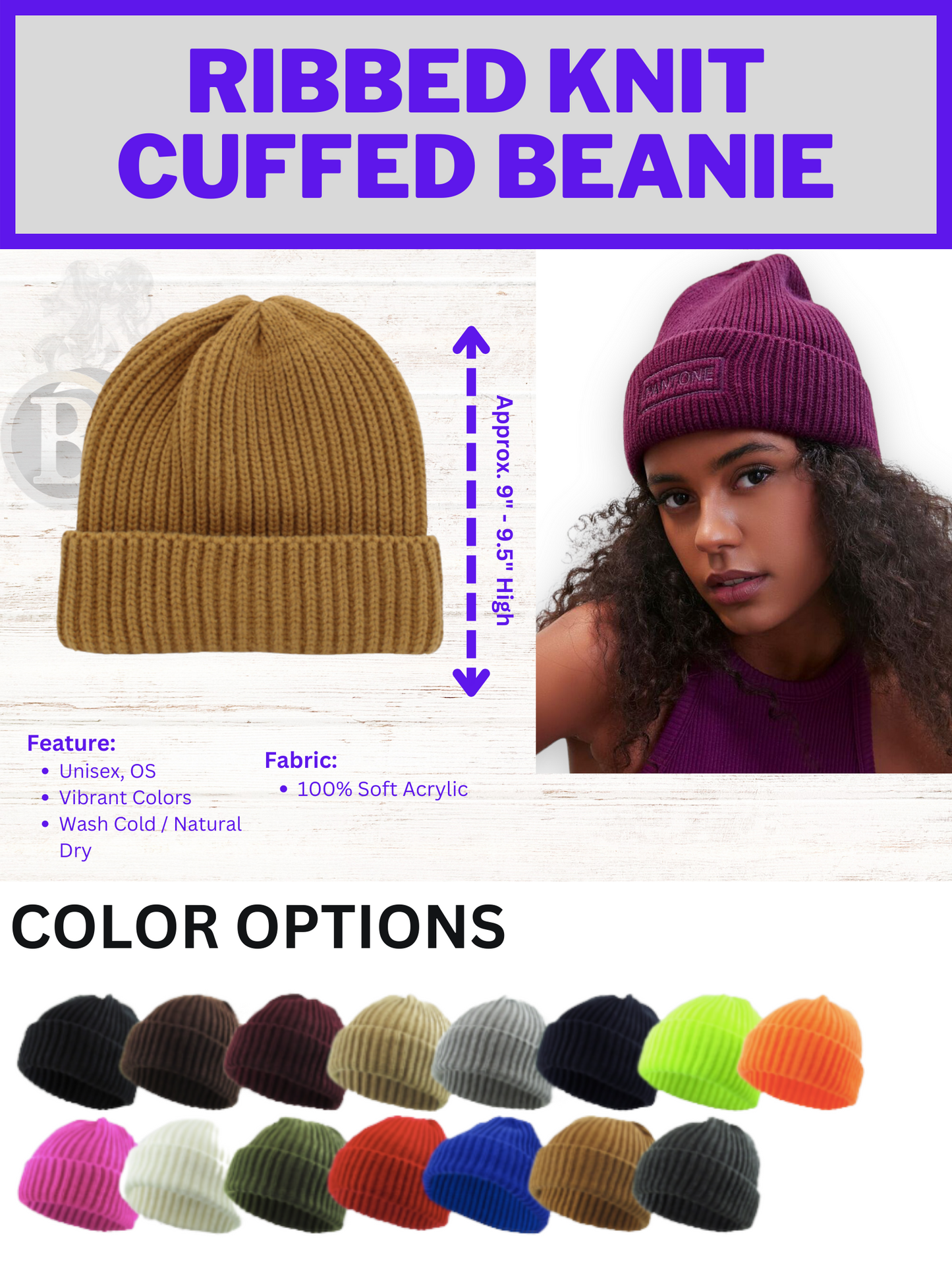 Ribbed & Classic Beanie Packages (Embroidered) - BRNDURNAME