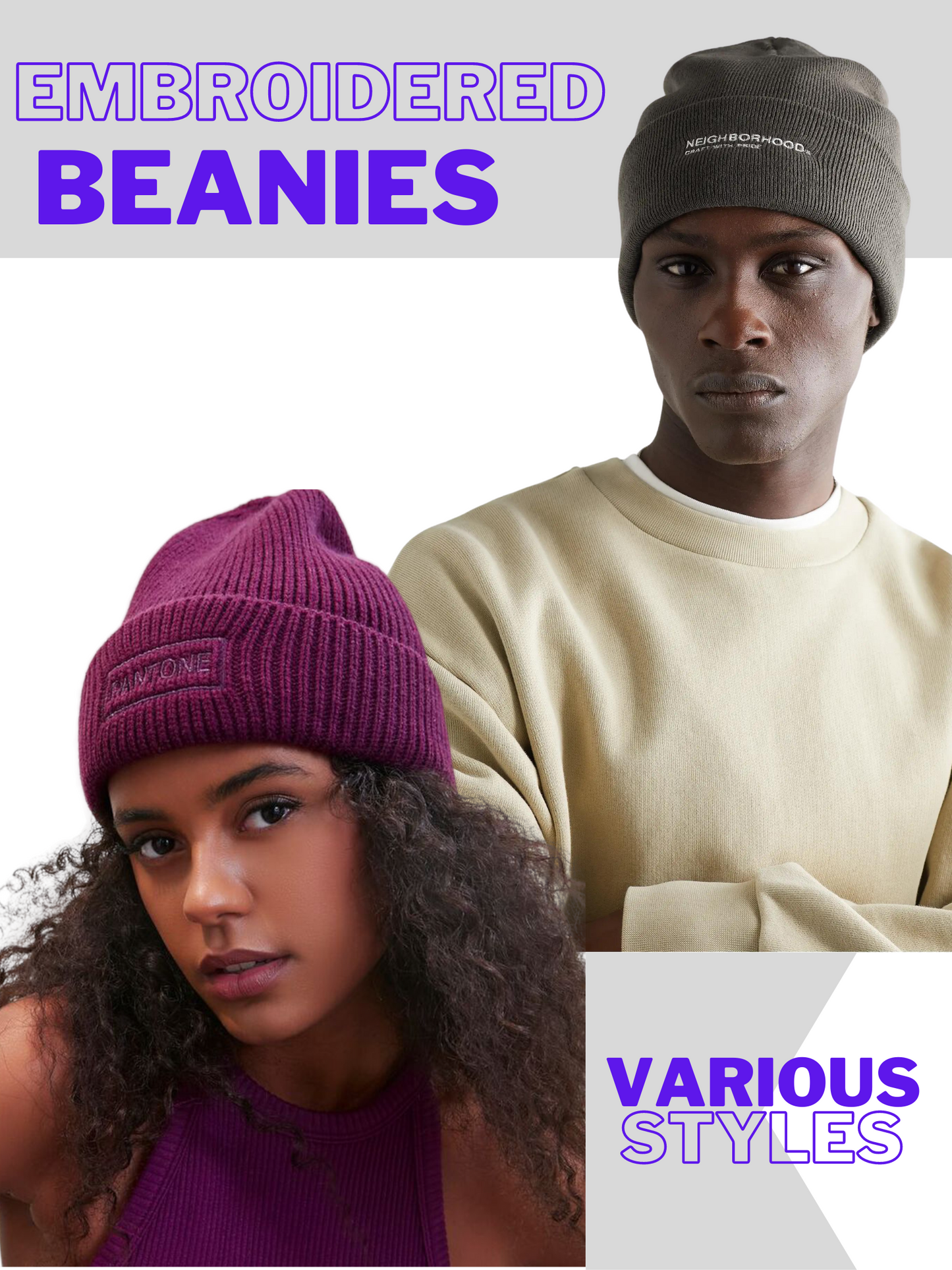 Ribbed & Classic Beanie Packages (Embroidered) - BRNDURNAME