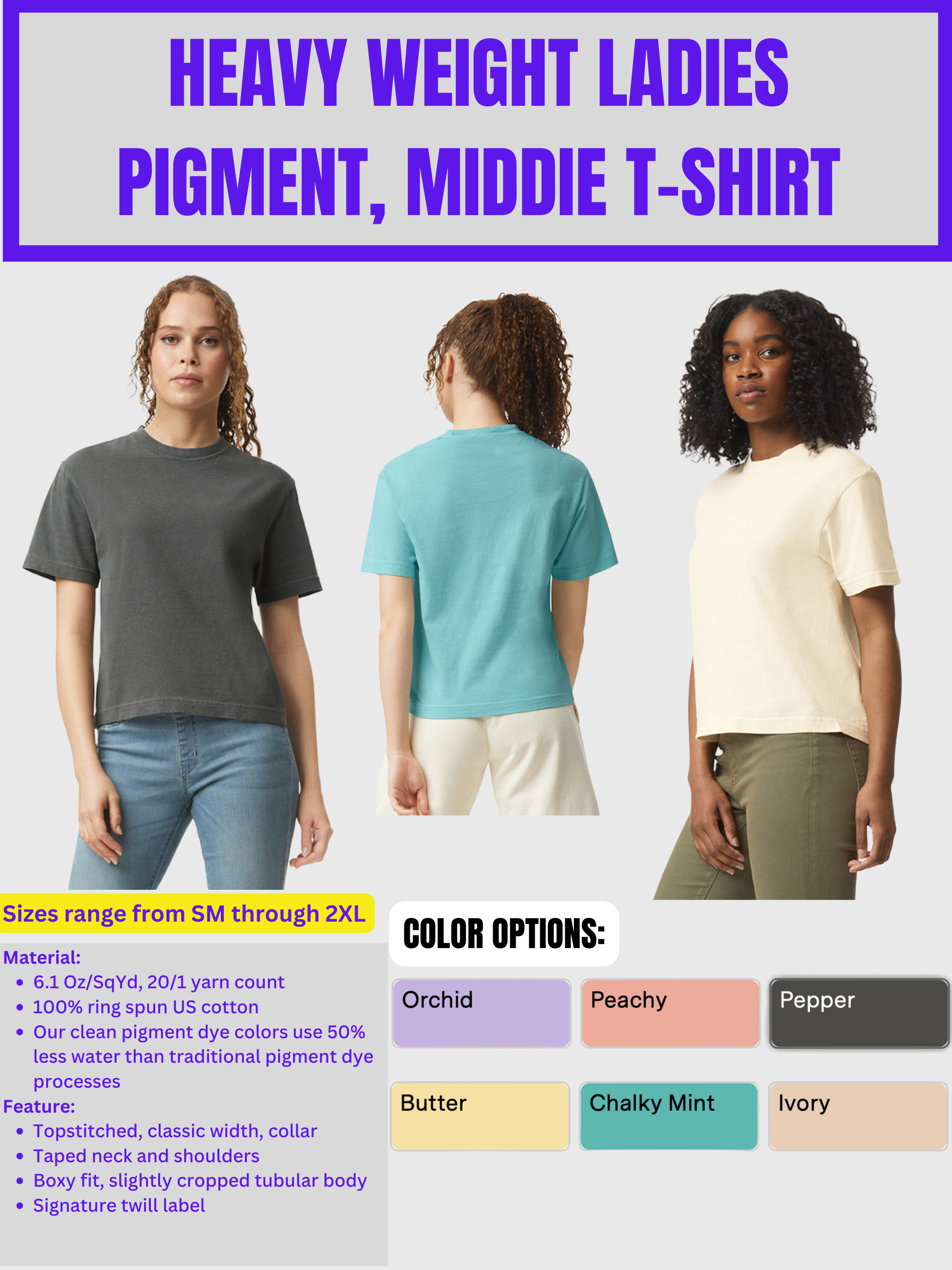 Ladies Cropped Shirts (Screen Printed) - BRNDURNAME