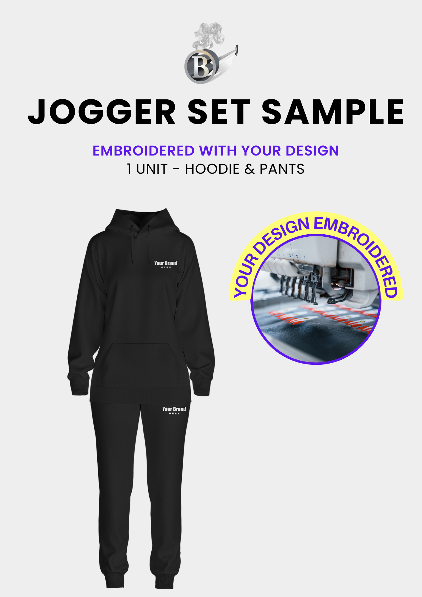 Fleece Jogger Set Sample (Embroidered)