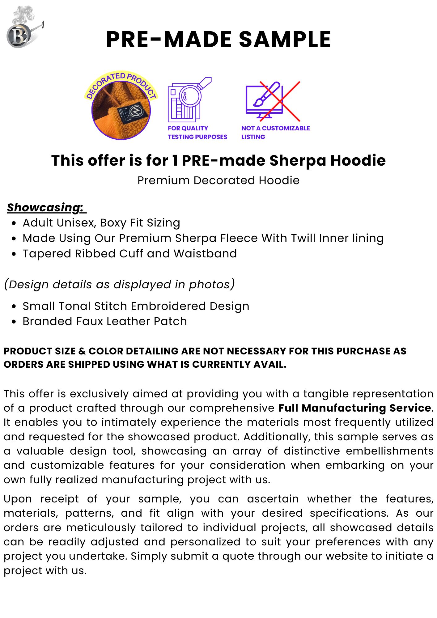 Sherpa Hoodie Sample
