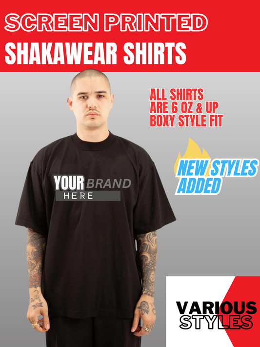 Shaka, Boxy Fit Shirts (Screen Printed) - BRNDURNAME