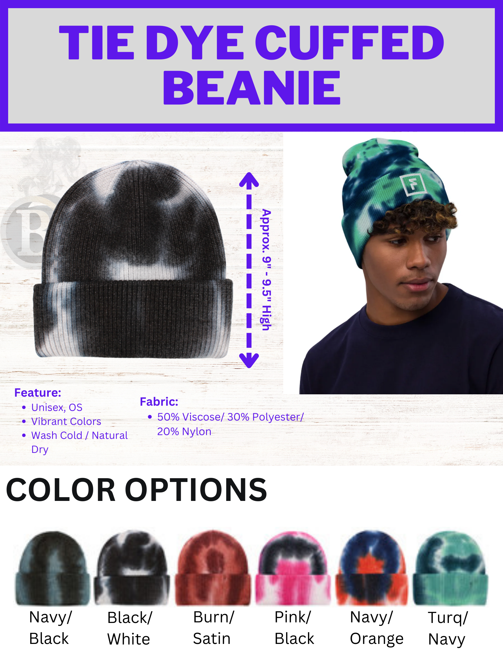 Ribbed & Classic Beanie Packages (Embroidered) - BRNDURNAME