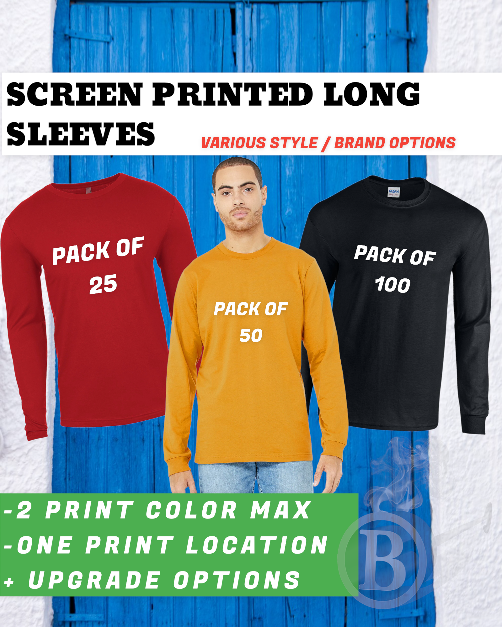Long Sleeve Shirts & Jerseys (Screen Printed) - BRNDURNAME