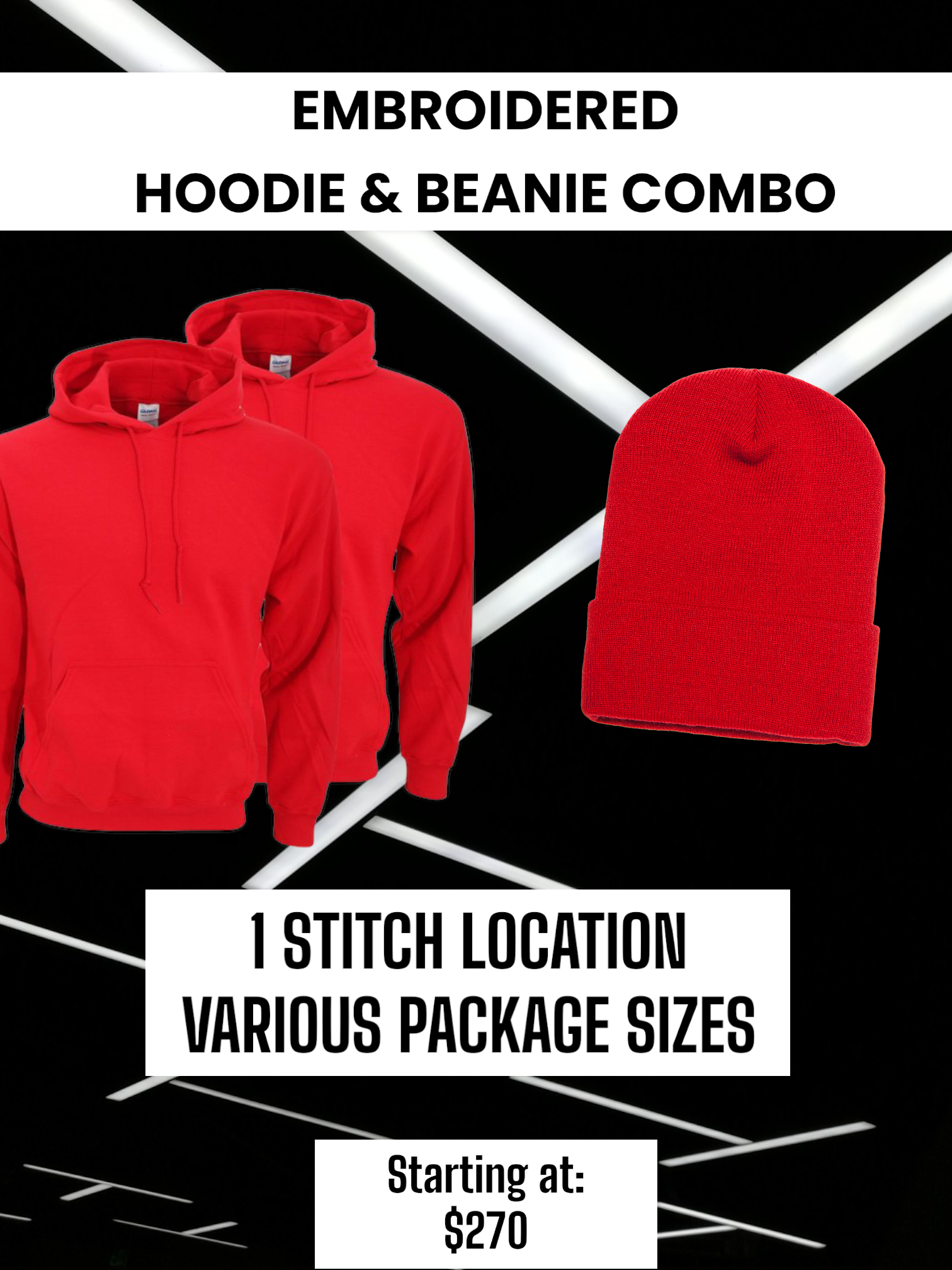 Hoodie & Beanie Combo (Embroidered) - BRNDURNAME