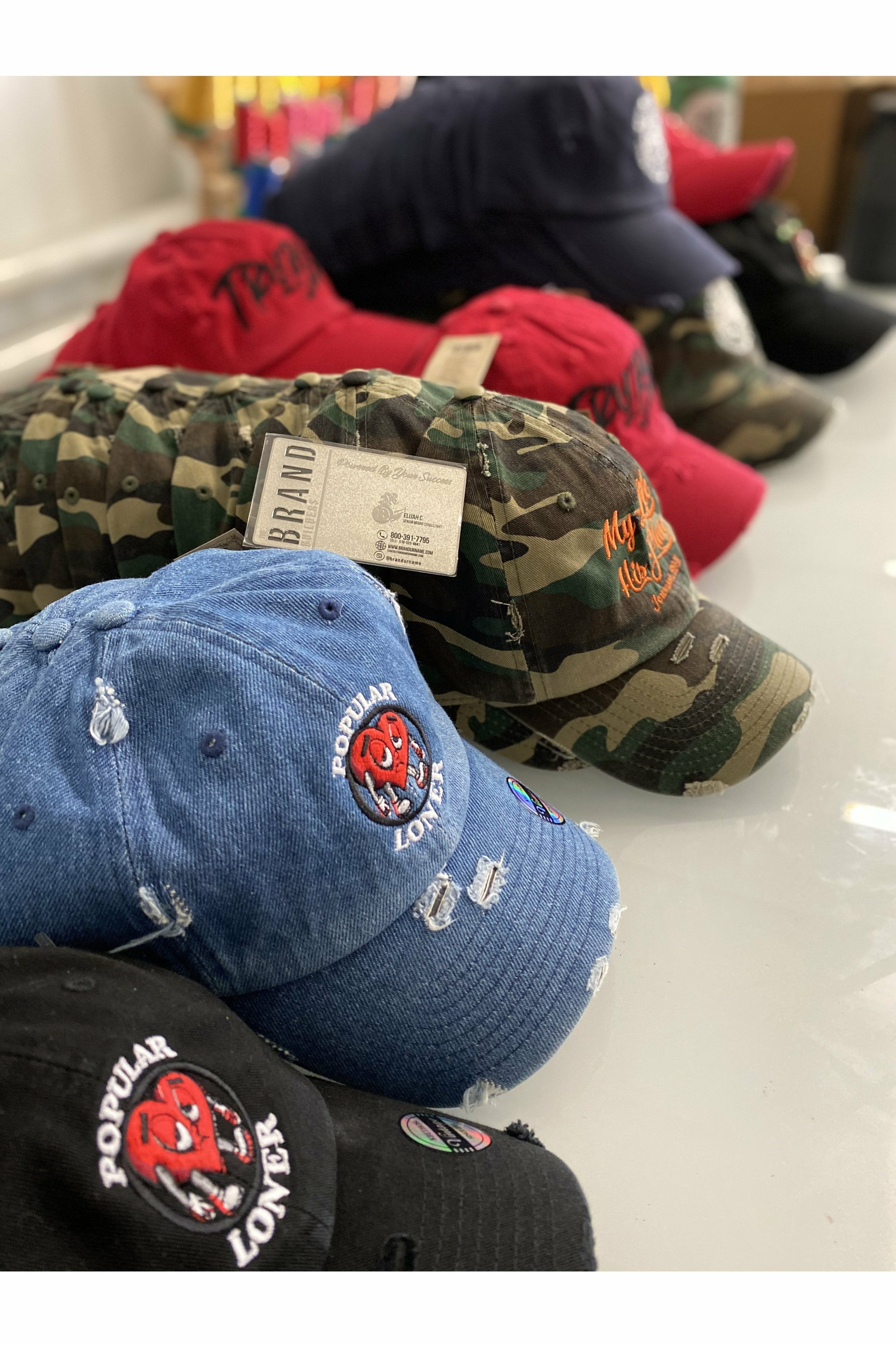 Custom hats Classic Caps & Dad Hat Packages (Embroidered) - BRNDURNAME